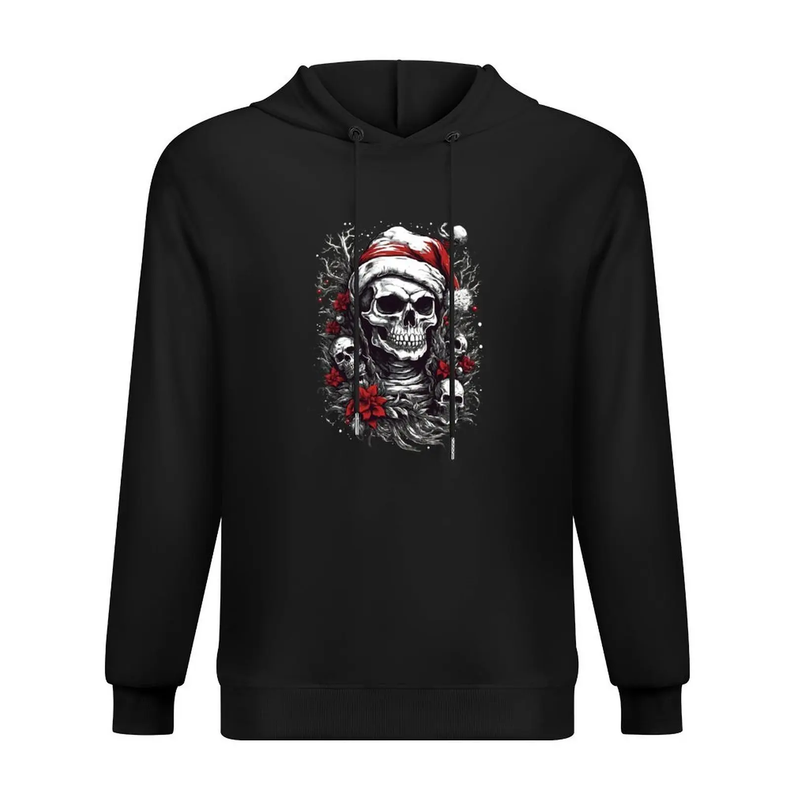 

Festive Christmas Skull - Unique Holiday Art Print Hoodie male clothes korean autumn clothes new hooded tee
