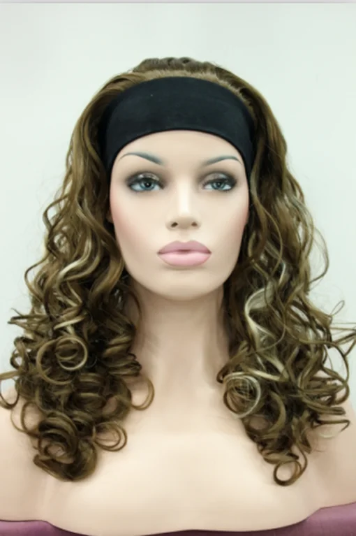 Women Wig Long Curly Wave Wig 3/4 Half Wigs Headband Cosplay Wig Ladies Wig