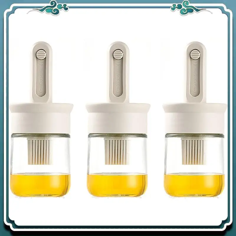 A67K-Adjustable Oil Brush Sauce Dispenser, Kitchen Cooking And Grilling Brush Kitchen Tools