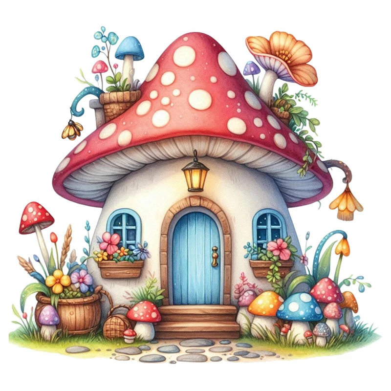 

Mushroom House Wall Stickers, Toilet Stickers, Bright Room for Home Decoration, Vinyl Animal Decals, Art Wallpaper, Poster