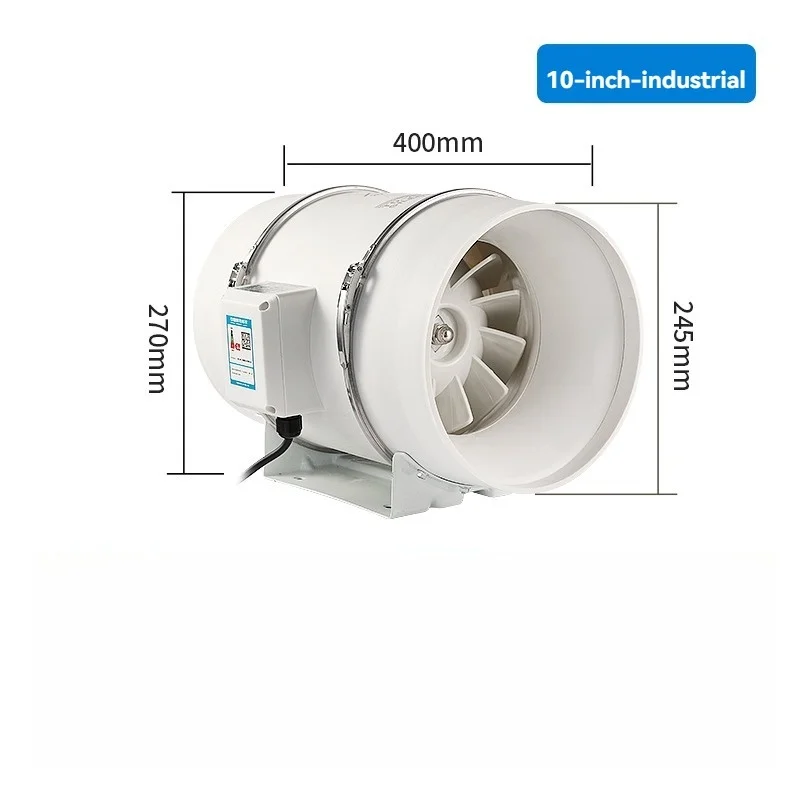 8/10 inches 220V Exhaust Fans Inline Pipe Duct Fan Extractor Ventilation Kitchen Toilet Air Clean Ventilator Diagonal Flow Fan