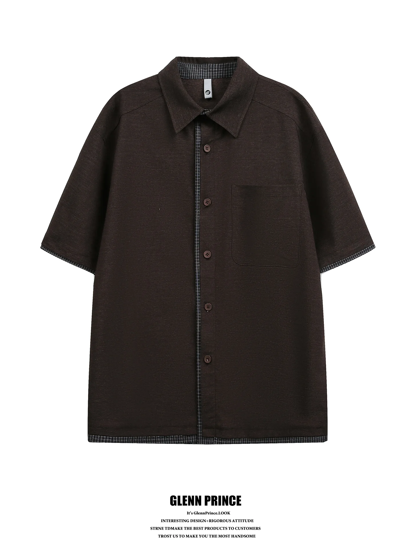 

GPstudio Men's Casual Plaid Short Sleeve Shirt Summer Breathable Loose Fit Button down Gentleman Style Polyester Blend