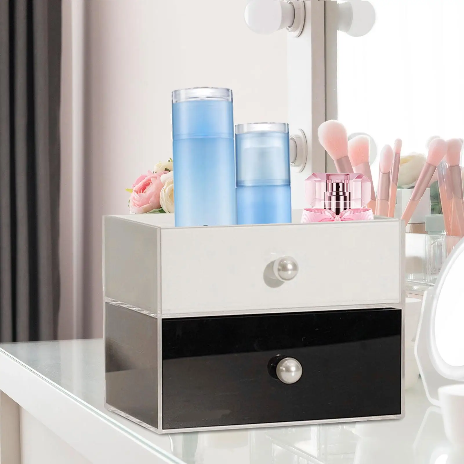 

Drawer Box Acrylic Desktop Acrylic Storage Dust Box for Bathroom Dorm Office