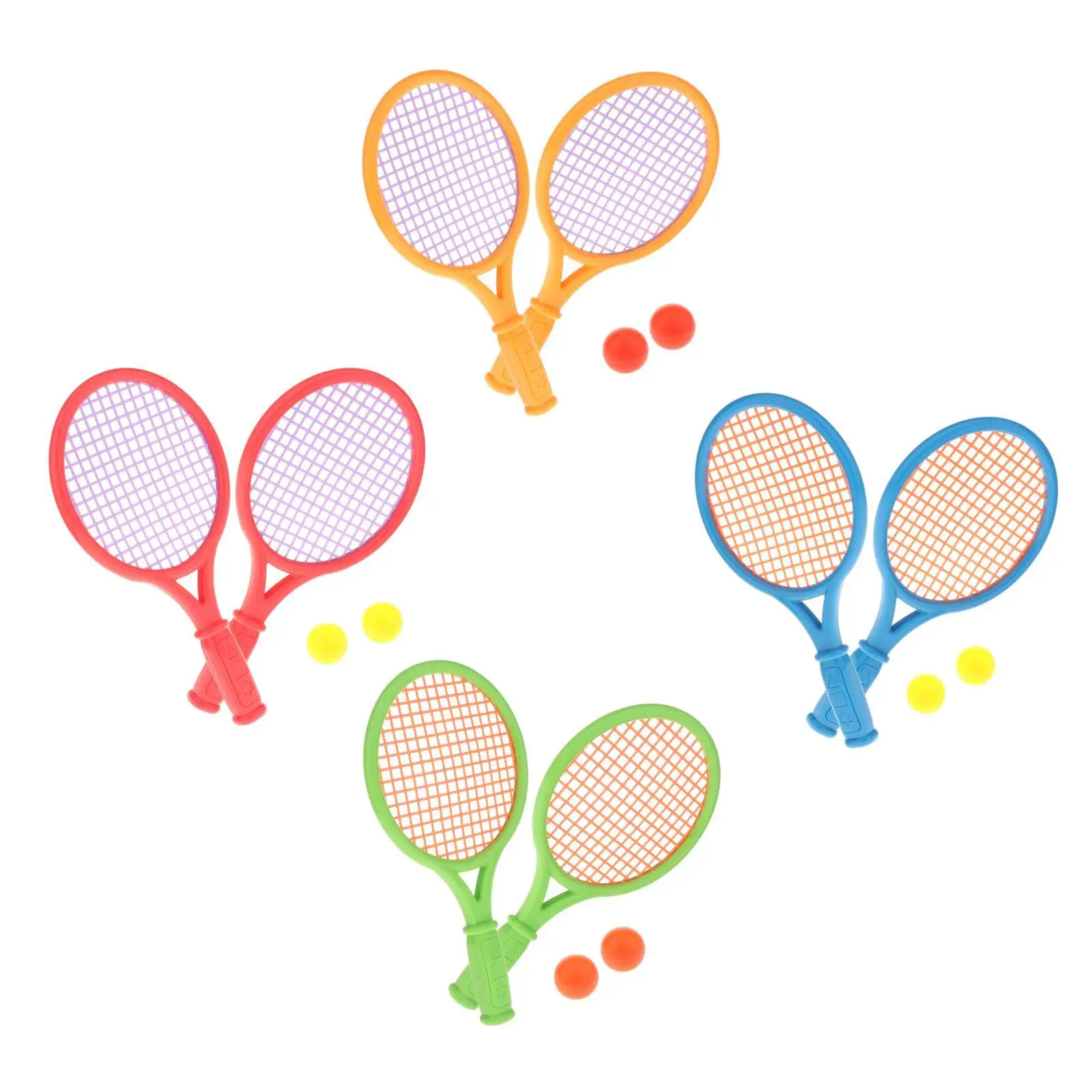 Tennis Rackets with & 2 Tennis Balls Set Beach Garden Sports Entertainment Game Toys Gifts for Kids Beginner 3-7 Yaers Old