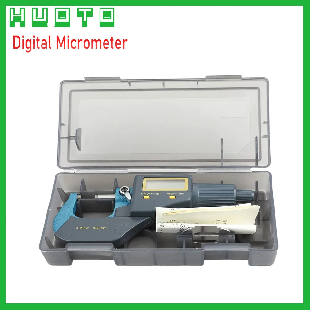 0-25mm 0.001mm Digital Micromaster Micrometer Electronic Outside Micrometer Carbide Tip Measure Tools Caliper Gauge