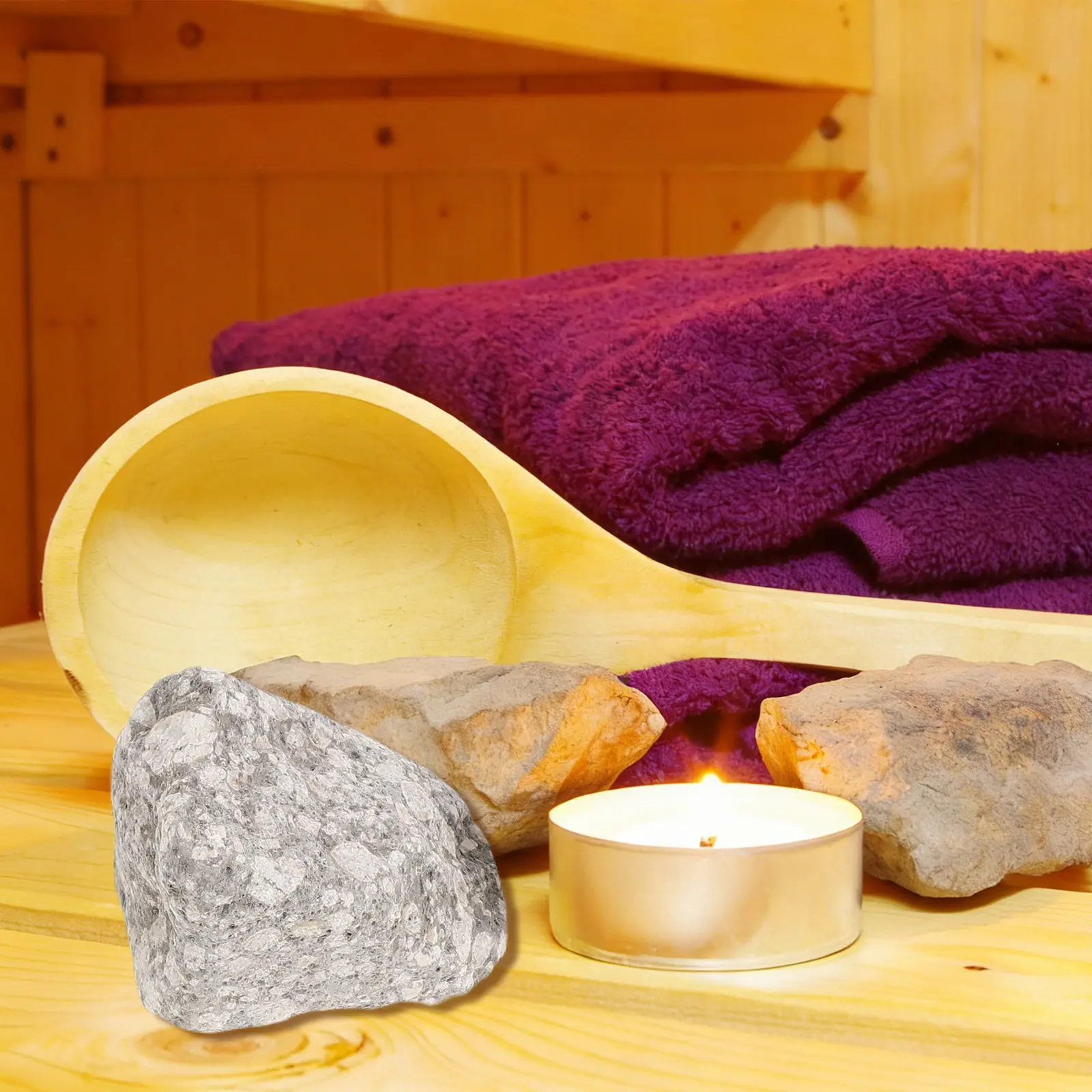 

4Pcs Sauna Heating Stones Basalt Natural Heat Retaining Rocks for Home Steam Sauna Dry Wet Heater Room Accessories