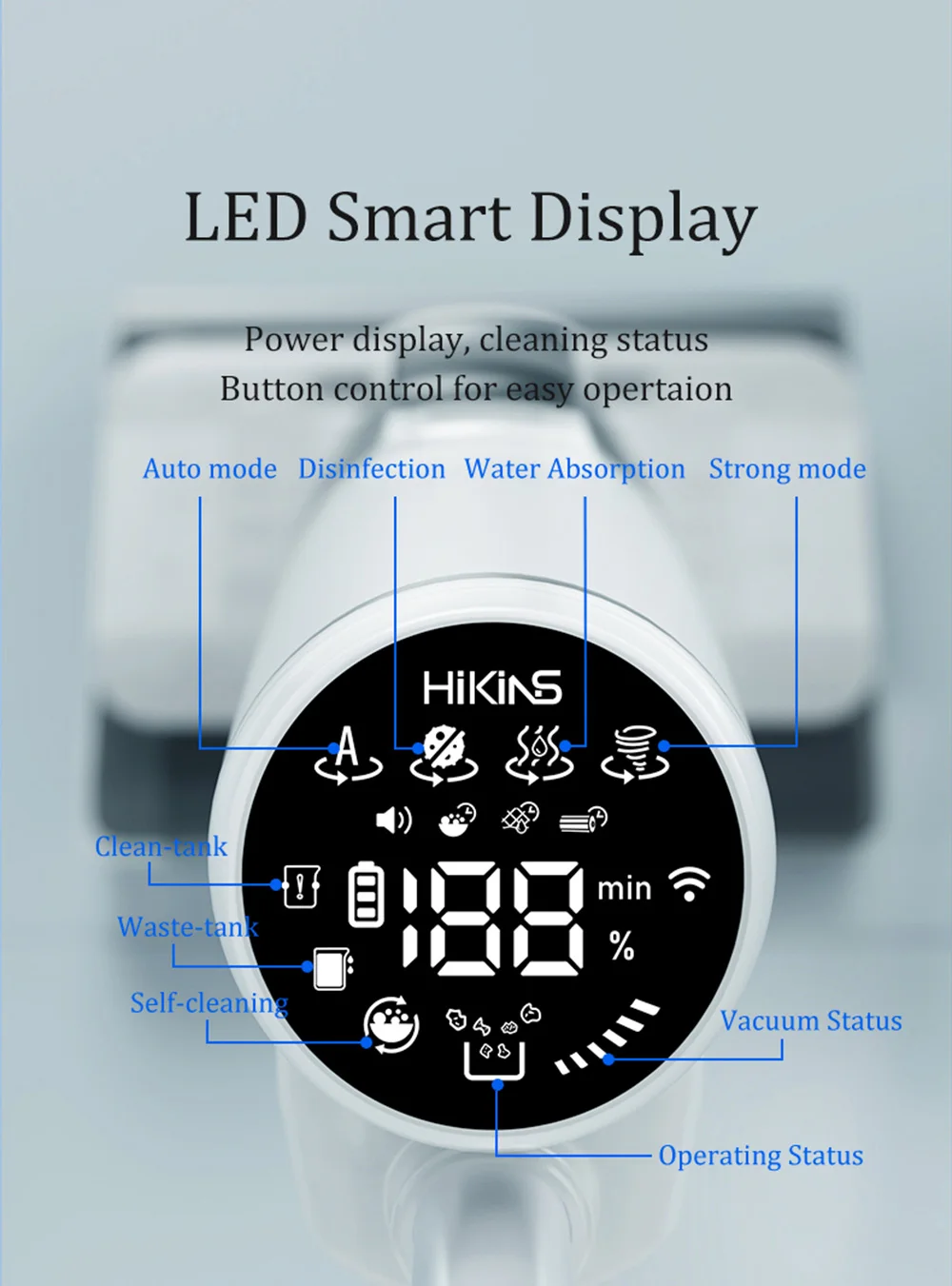 カスタマイズ可能なS7ダブルローラーブラシ掃除機モップ家庭用フロアスクラバーセルフクリーニングウェット＆ドライコードレスフロアクリーナー