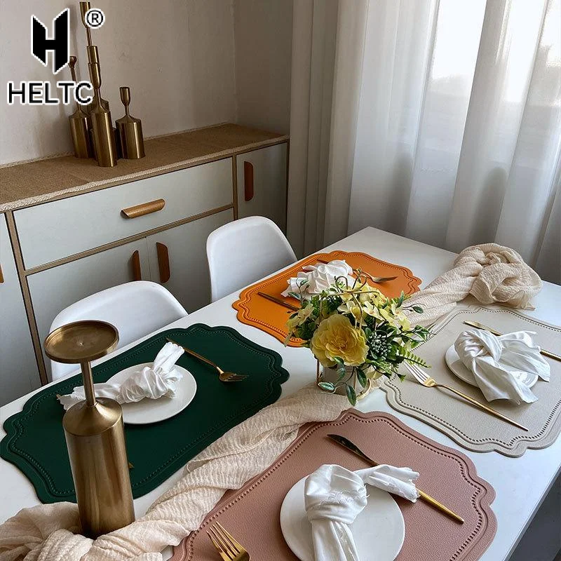 Irregular Tableware Pad Placemat Table Mat For Kitchen Dining Nordic Imitation Leather Insulation Waterproof Non-Slip Place Mats