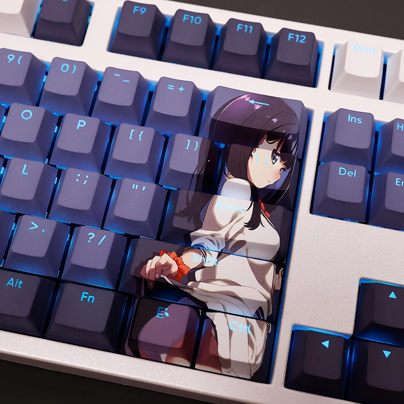 108 Toetsen/Set Ssss. Gridman Takarada Rikka Pbt Keycaps Anime Games Beauty Girl Key Caps Cherry Hoogte Voor Diy Mechanische Toetsenborden