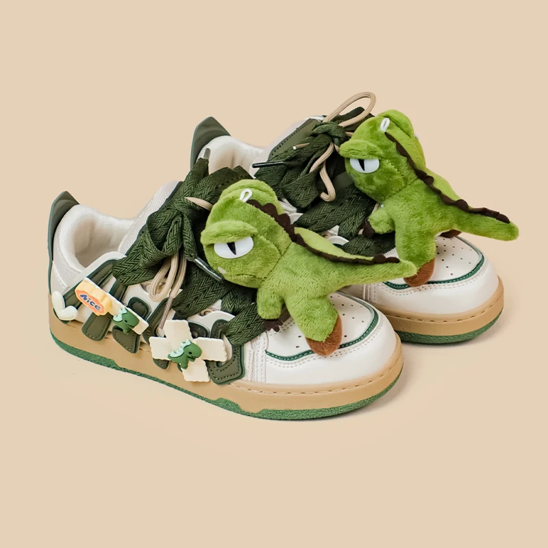 Amy and Michael Original Design Anime Dino Shoes Fashion Women Casual Sneakers Low Top Female Tennis Shoes Girls Unisex Trainers