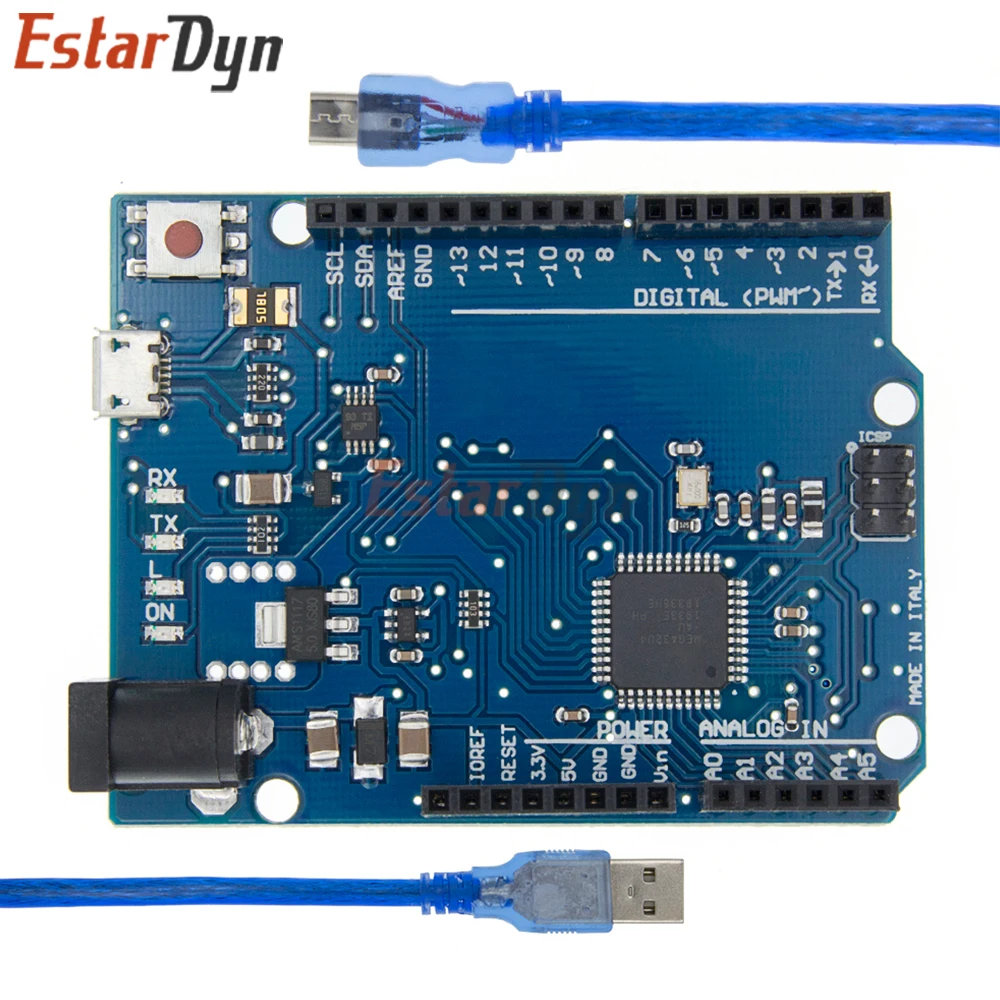 Estardyn ATMEGA32U4 Leonardo R3 Development Board, Native USB with 30cm Cable