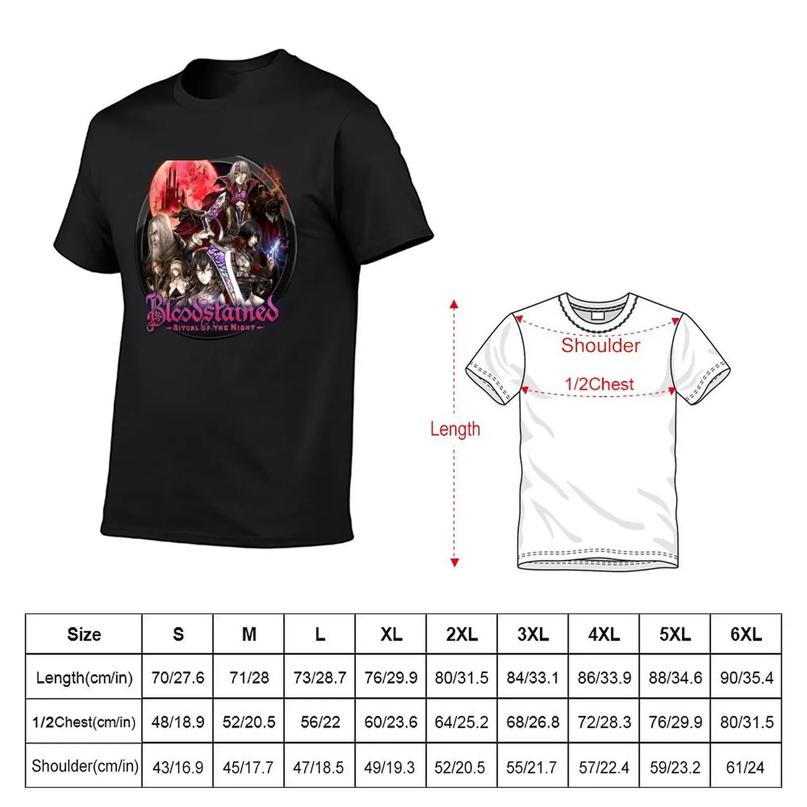 Bloodstained: Ritual of the Night T-Shirt korean fashion blacks T-shirts for men cotton