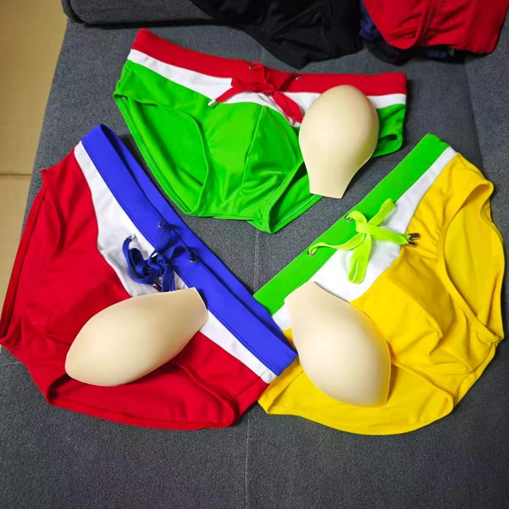 Bañador de hombre con cordones y copa ajustada para playa, deportes, vacaciones y fitness UXH048-1-380-377-619