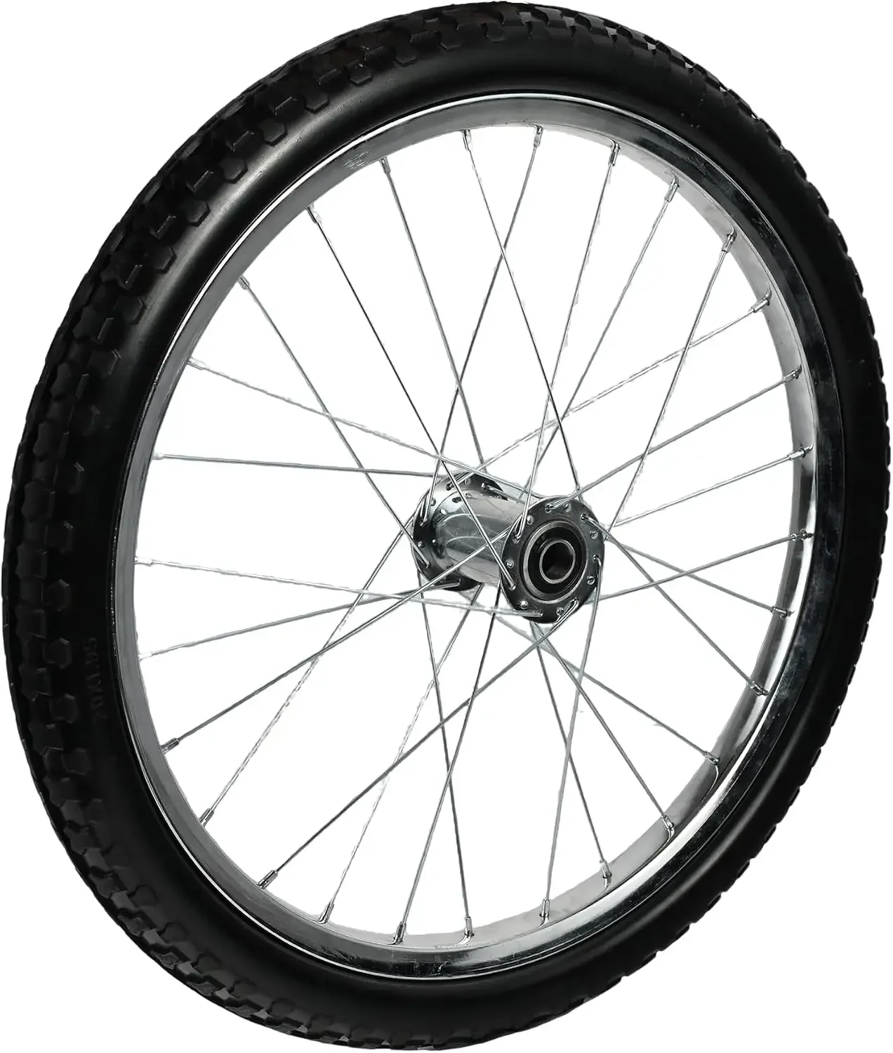26 inch Flat Free Wheel with 3/4 & 5/8 Bearings on Steel Spoked Rim, 4