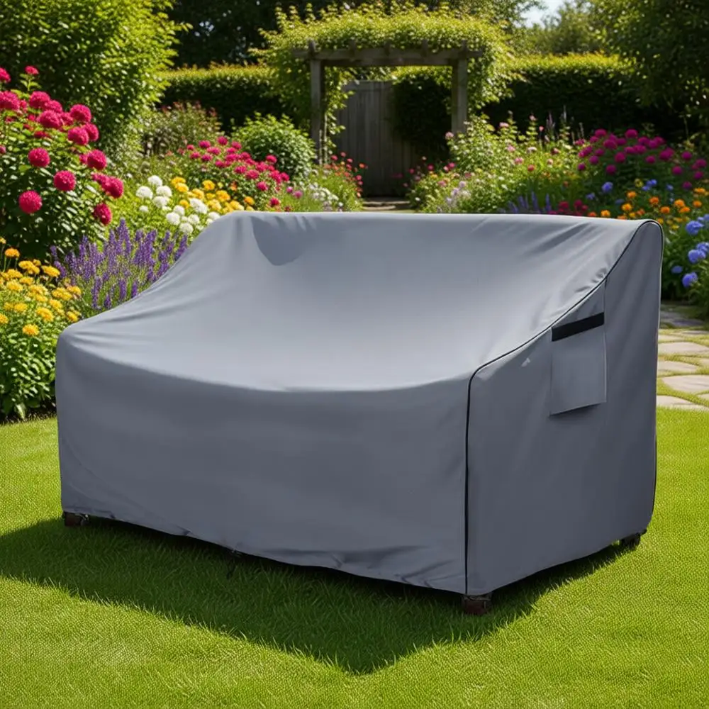 

Чехол для двухместного садового дивана, 600D, сверхпрочный, 100% водонепроницаемый, 76x32.5x33 дюйма, серый.