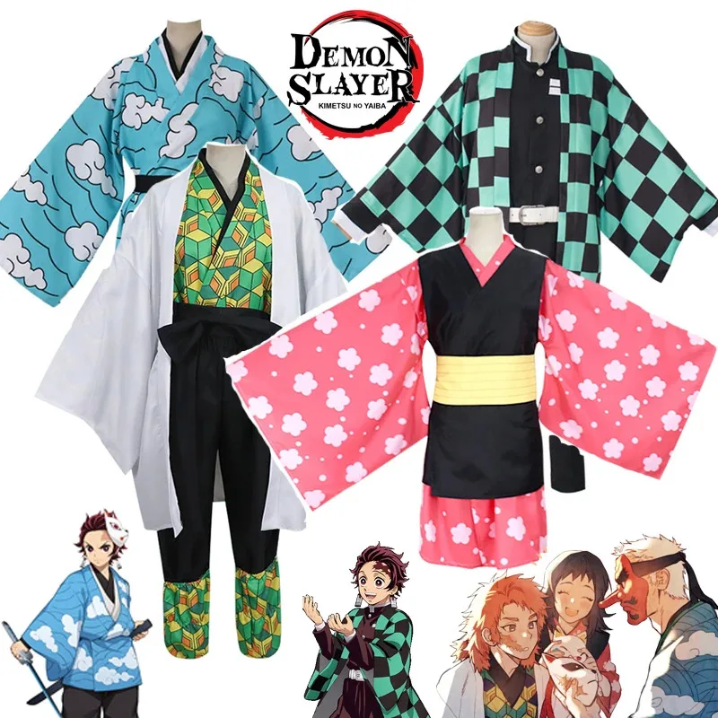 2025 New Demon Slayer for Children and Adults, Makomo Sabito Urokodaki Kamado Tanjirou Costume, Kimono, Mask ★ ★ ★ hh