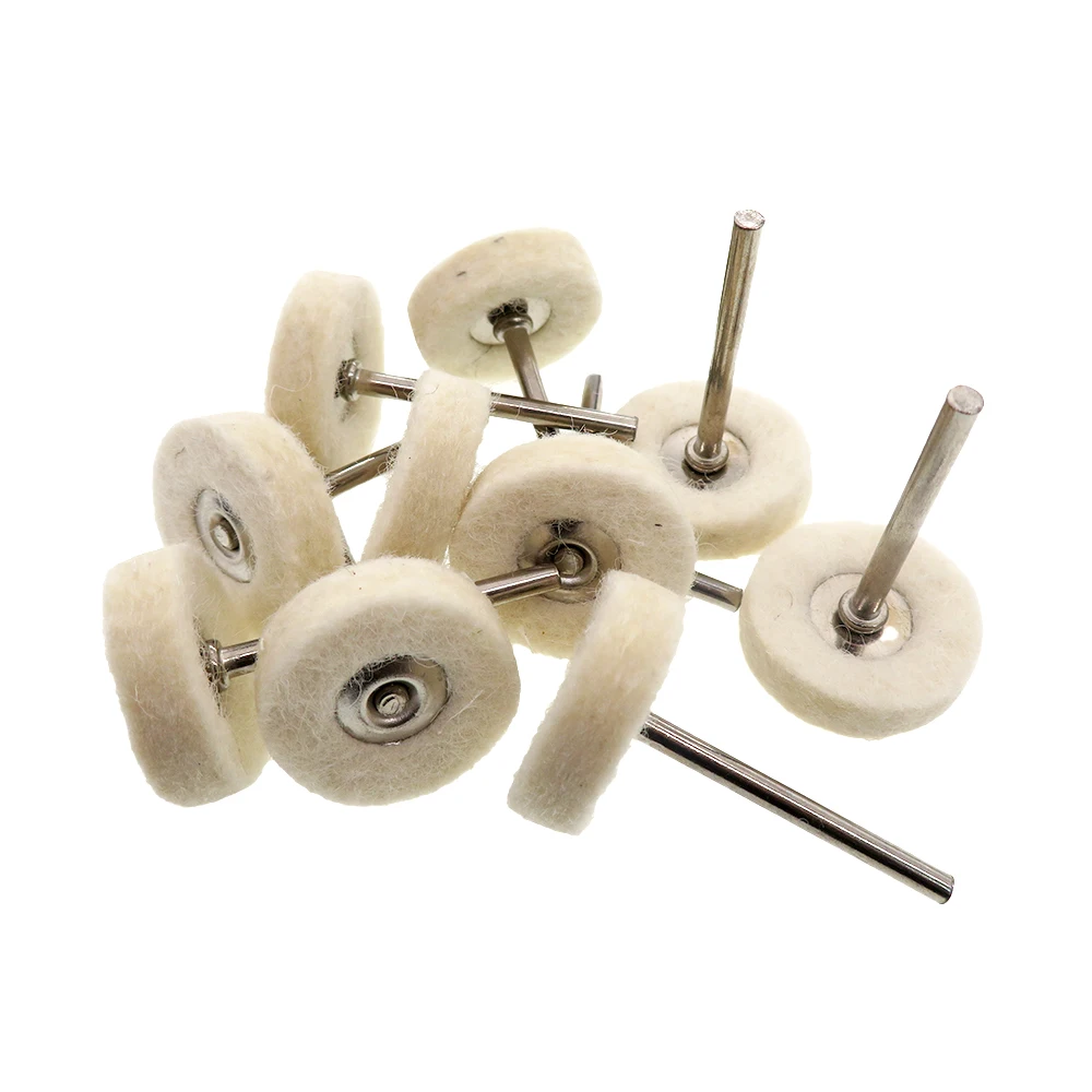 Pulidora de lana con mango para herramienta rotativa, 1 pulgada, 25MM, 10 unidades