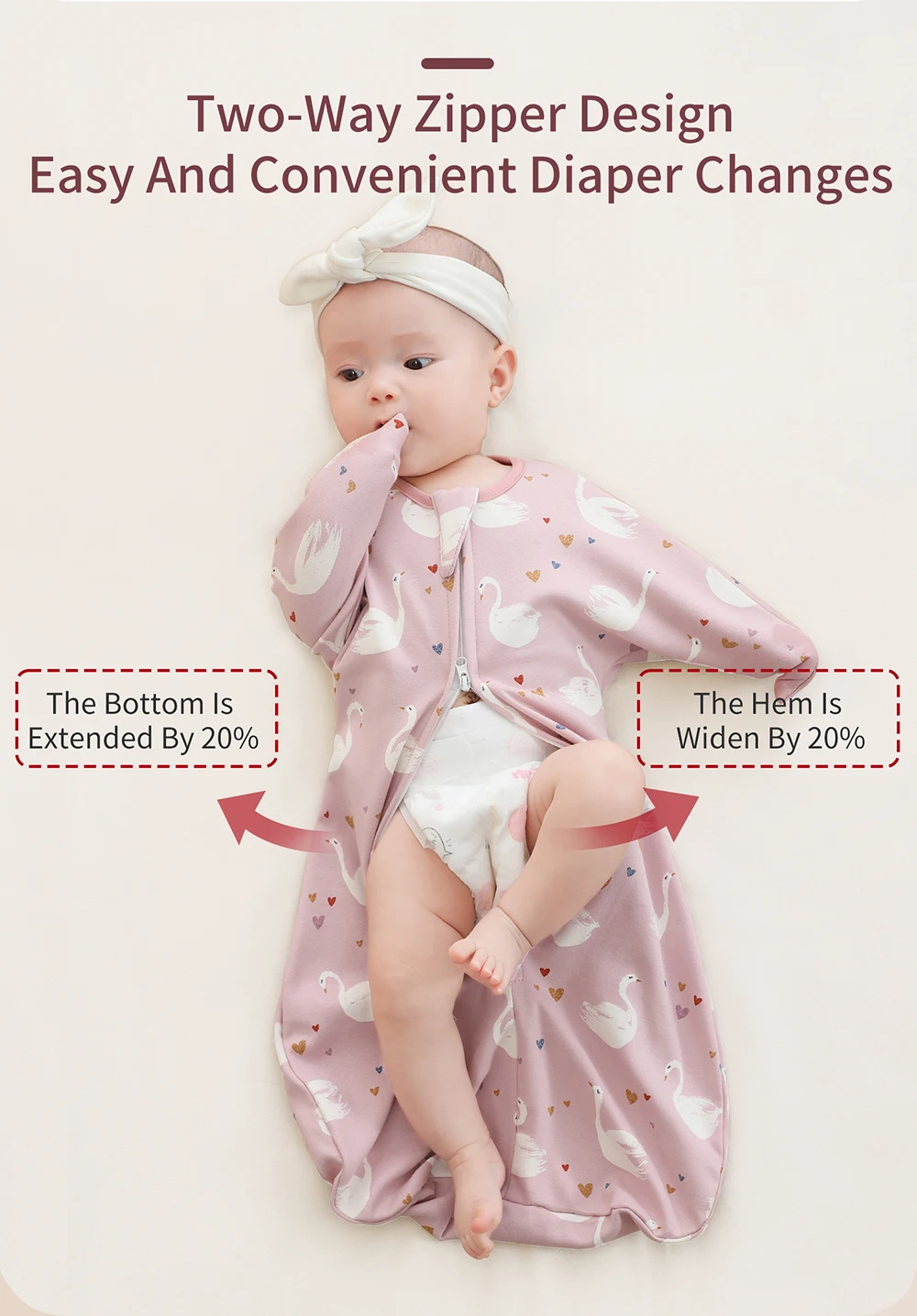 INSULAR 아기 면화 침낭 신생아 충격 방지 Sleepsacks 제기 손 항복 담요 유아 만화 Anti-startle Jump