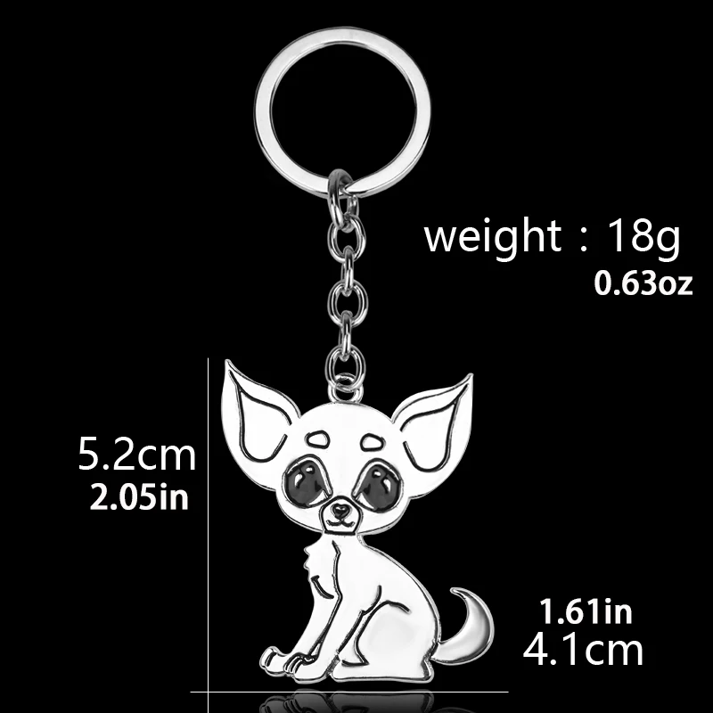 Animal Chihuahua Dog Pendant Keyring Lovely Car key Holder Accessories Gifts for Women Men Kids