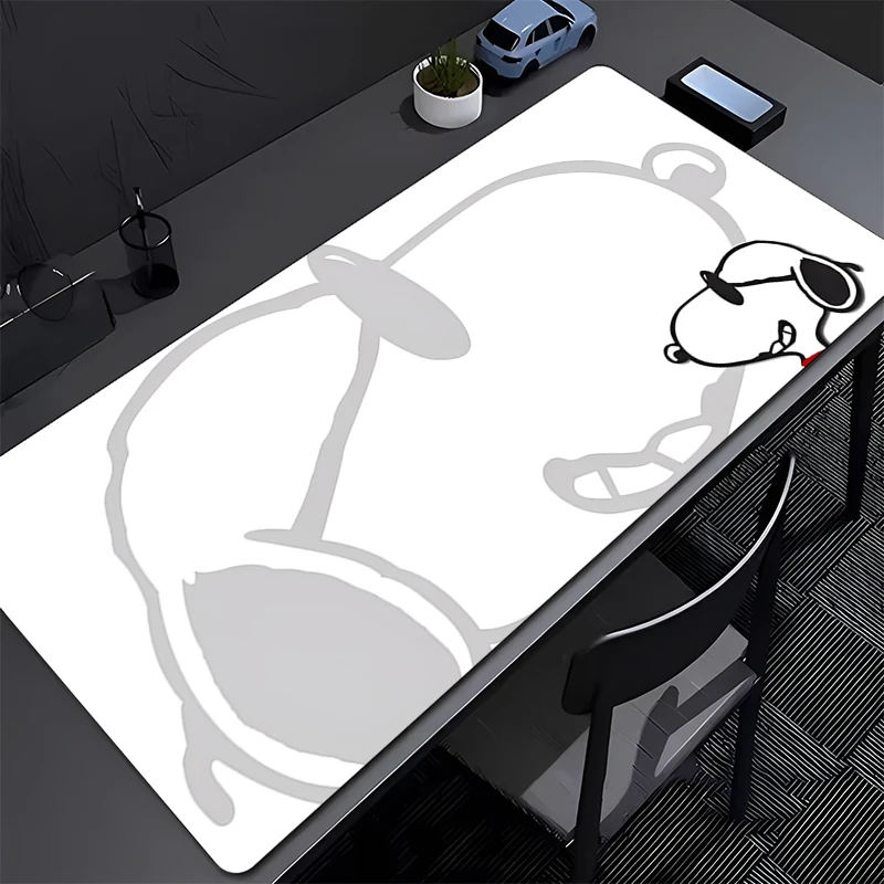 

Mouse Pads Black And White Desk Mat Protector Gaming Mousepad Office PC Cartoon S-snoopys Keyboard Long Pad Computer Gamer Mats