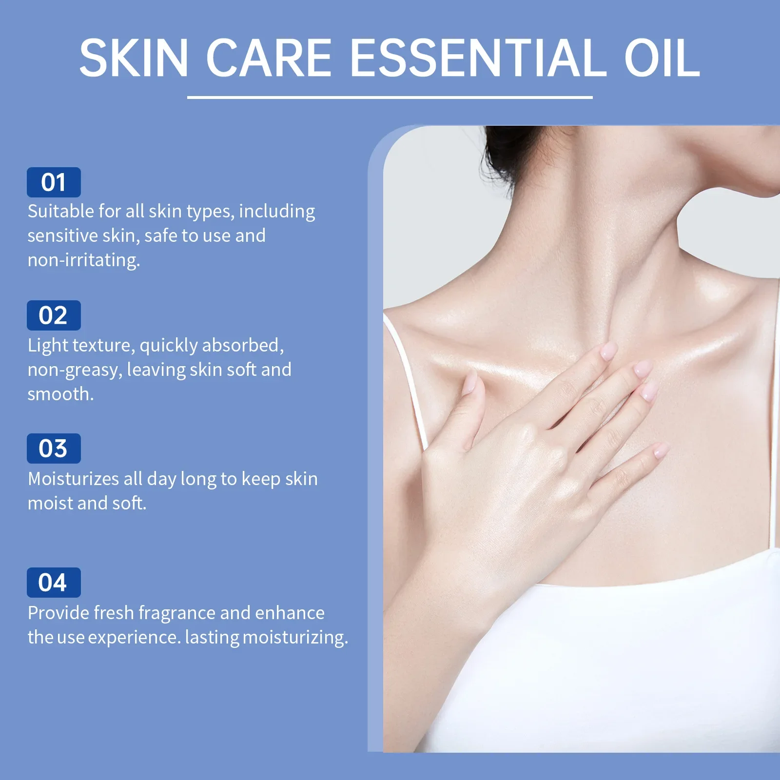 Skin Care Essential Oi บํารุงผิวและกระจ่างใส Moisturizing ผิวนุ่มและสวยนวด Care Essential Oil