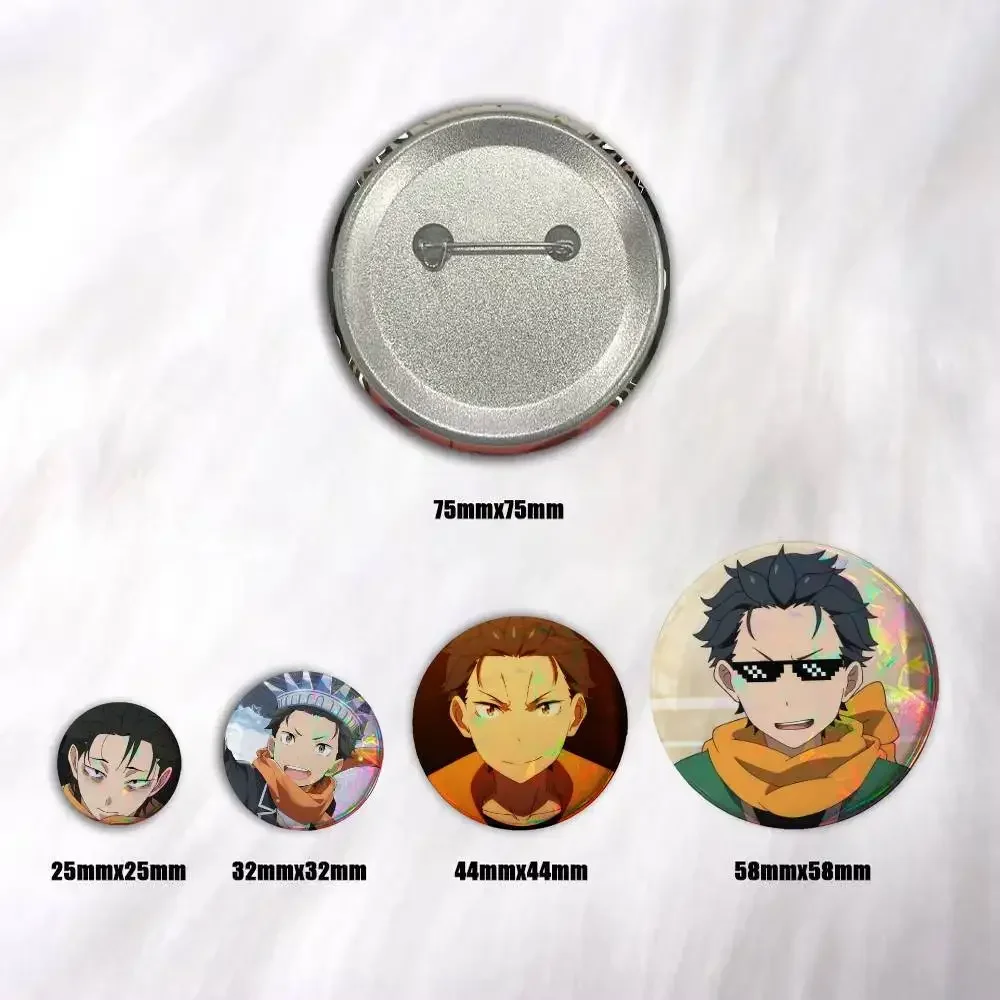 Anime Re Zero Starting Life In Another World Brooches Cartoon Characters Badges Snap Button Pins For Backpack Decoration Gifts