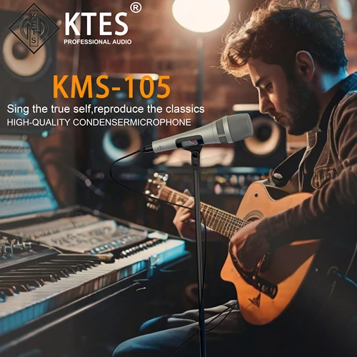 Imagen 2 del producto Micrófono condensador supercardioide KMS105, micrófono Vocal profesional con cable para grabación de estudio, canto en vivo, transmisión, transmisión