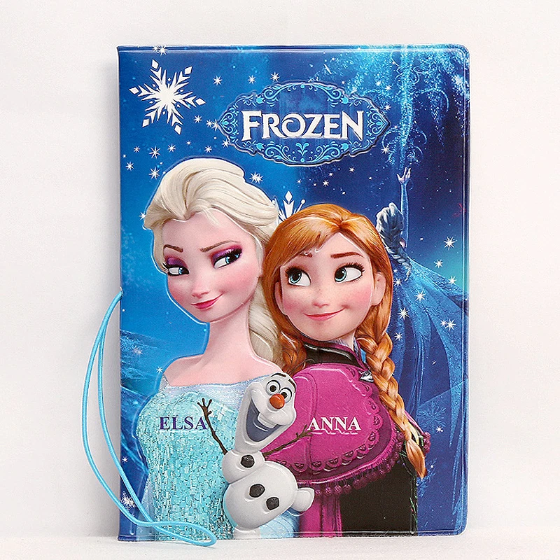 Disney FROZEN Passport Cover Travel Accessories Animation Elsa Anna Passport Holder Case Anti-lost PU Leather ID Card Holders