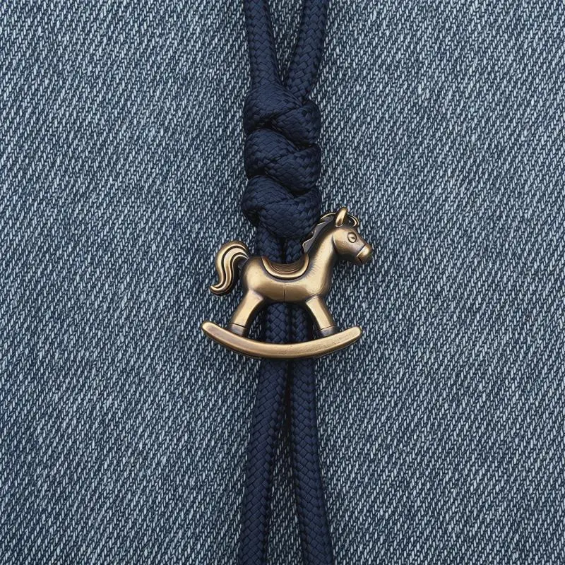 Paracord Lanyard Accessories Rocking Horse Brass Knife Beads For A Stylish Handmade Look - view 2