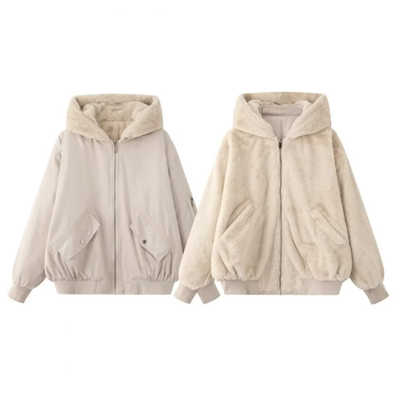 

2025Autumn New Heattech Wind Fashion Reversible Plush Women's Clothing