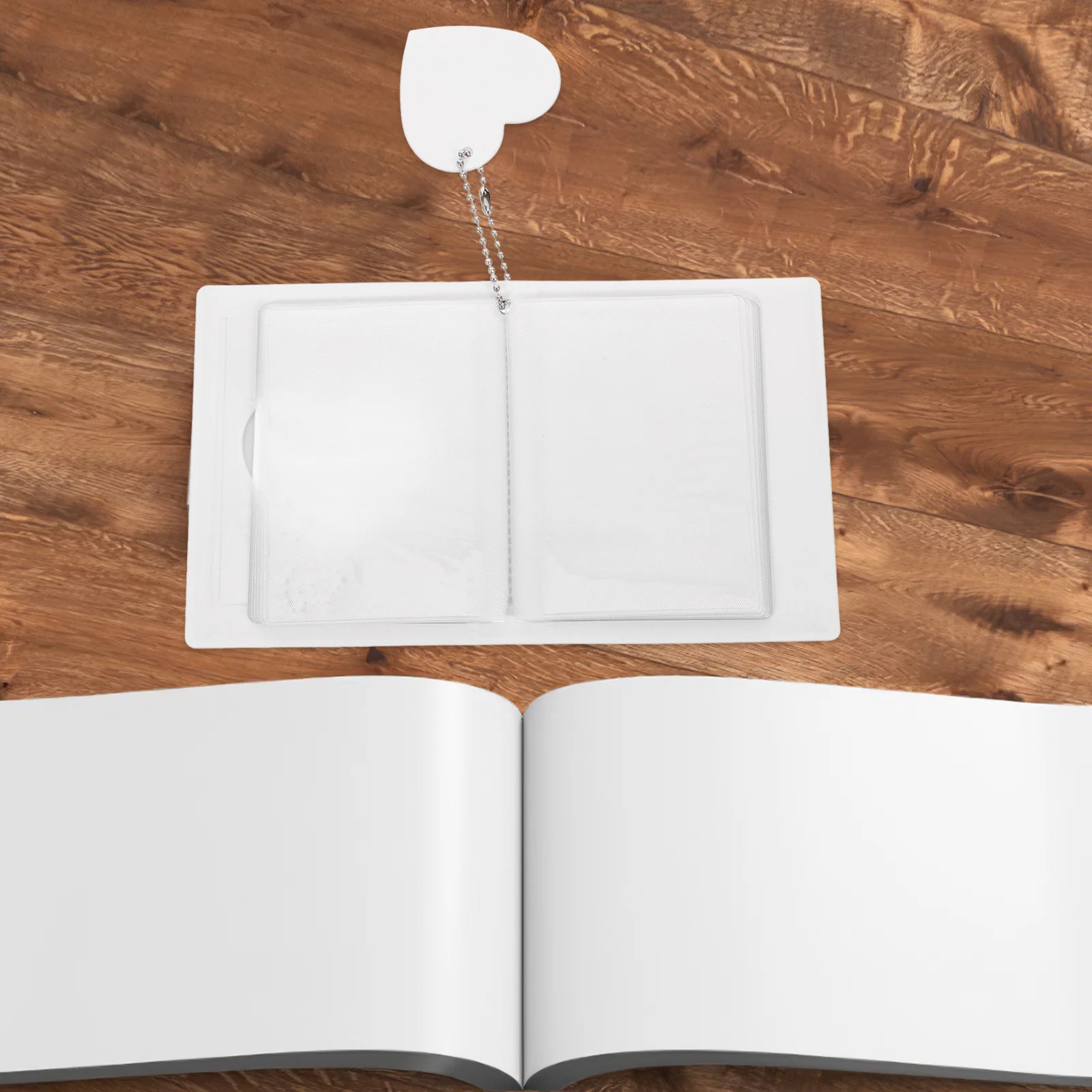 2Pcs Mini Photocard Holder Book Heart Round Hollow Photo Album Portable Card Storage Collection Game Cards Binder Small Album