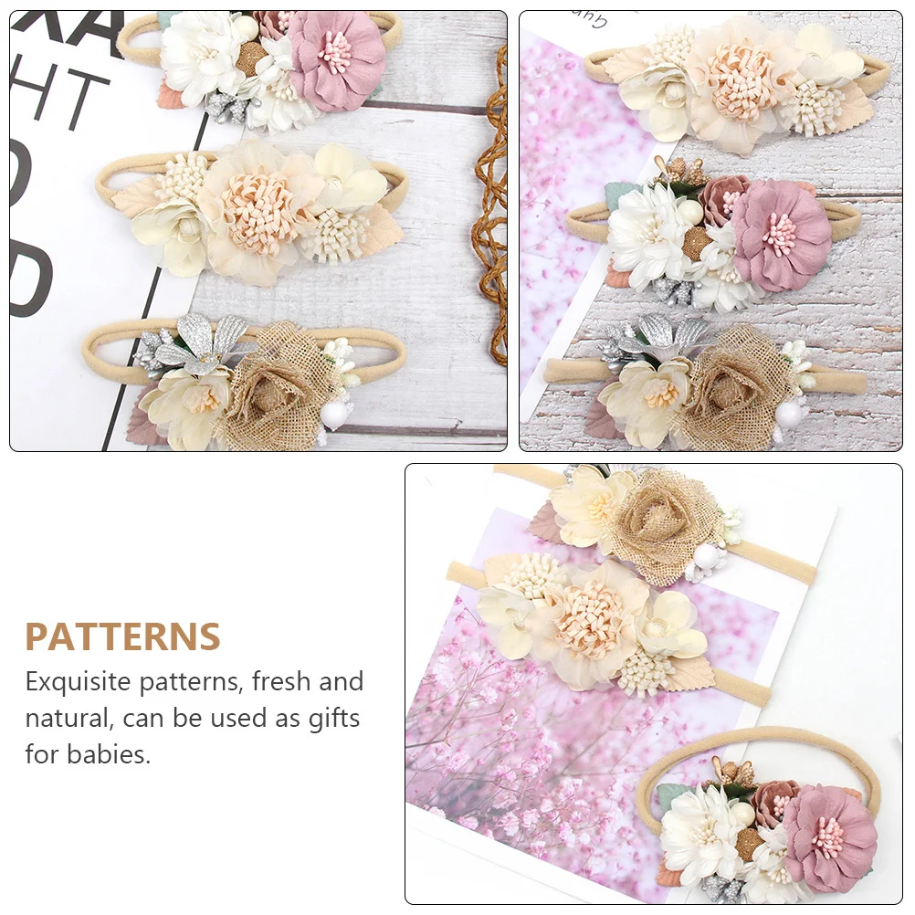 

3Pcs Floral Headband Hair Decoration Flower Hairband Creative Hair Band for Photo Shoots Daily Wear Shower