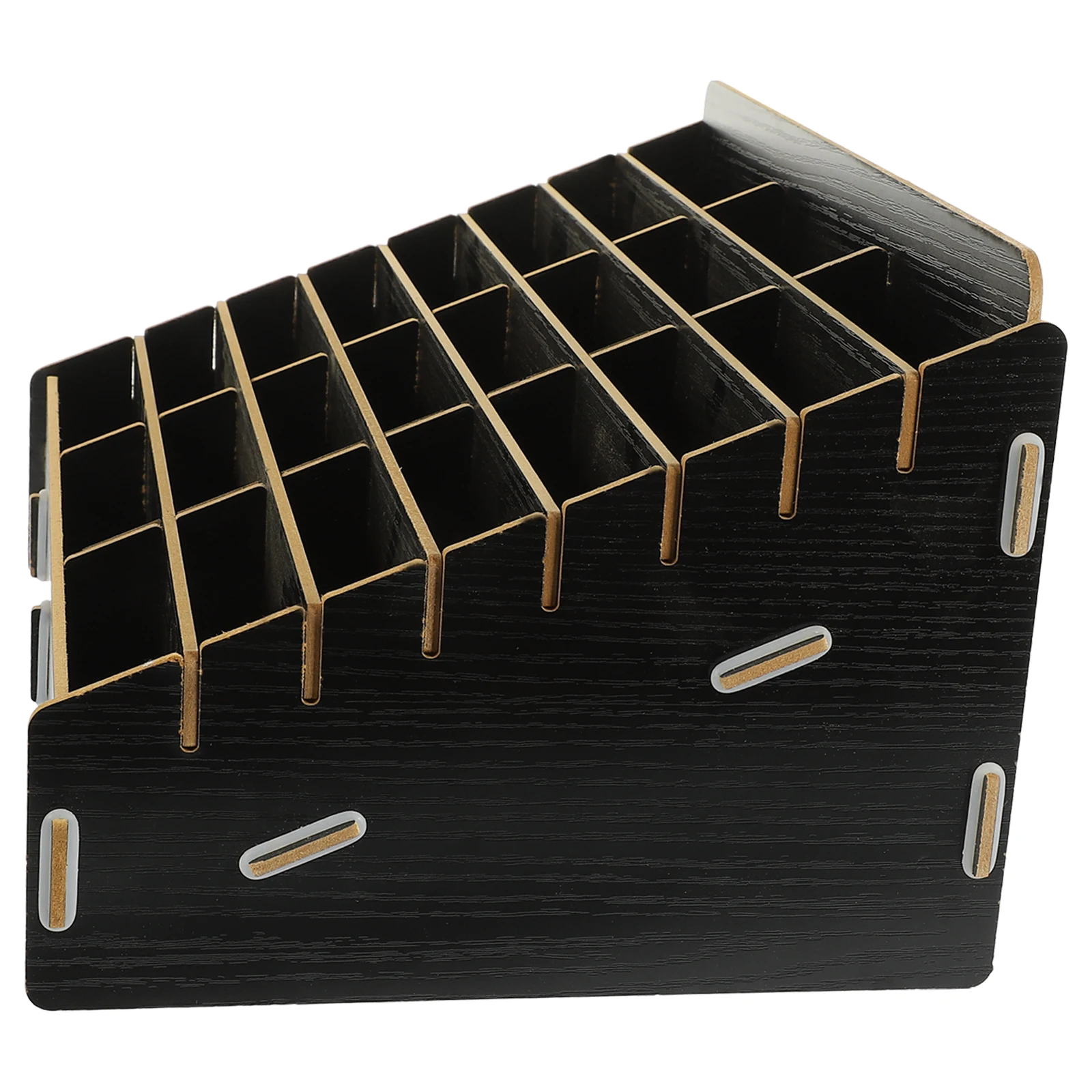 

Black Wooden Storage Box 24 Cells for Phones Cards Props Classroom Meeting Desk ganizer Container Home Storage Case