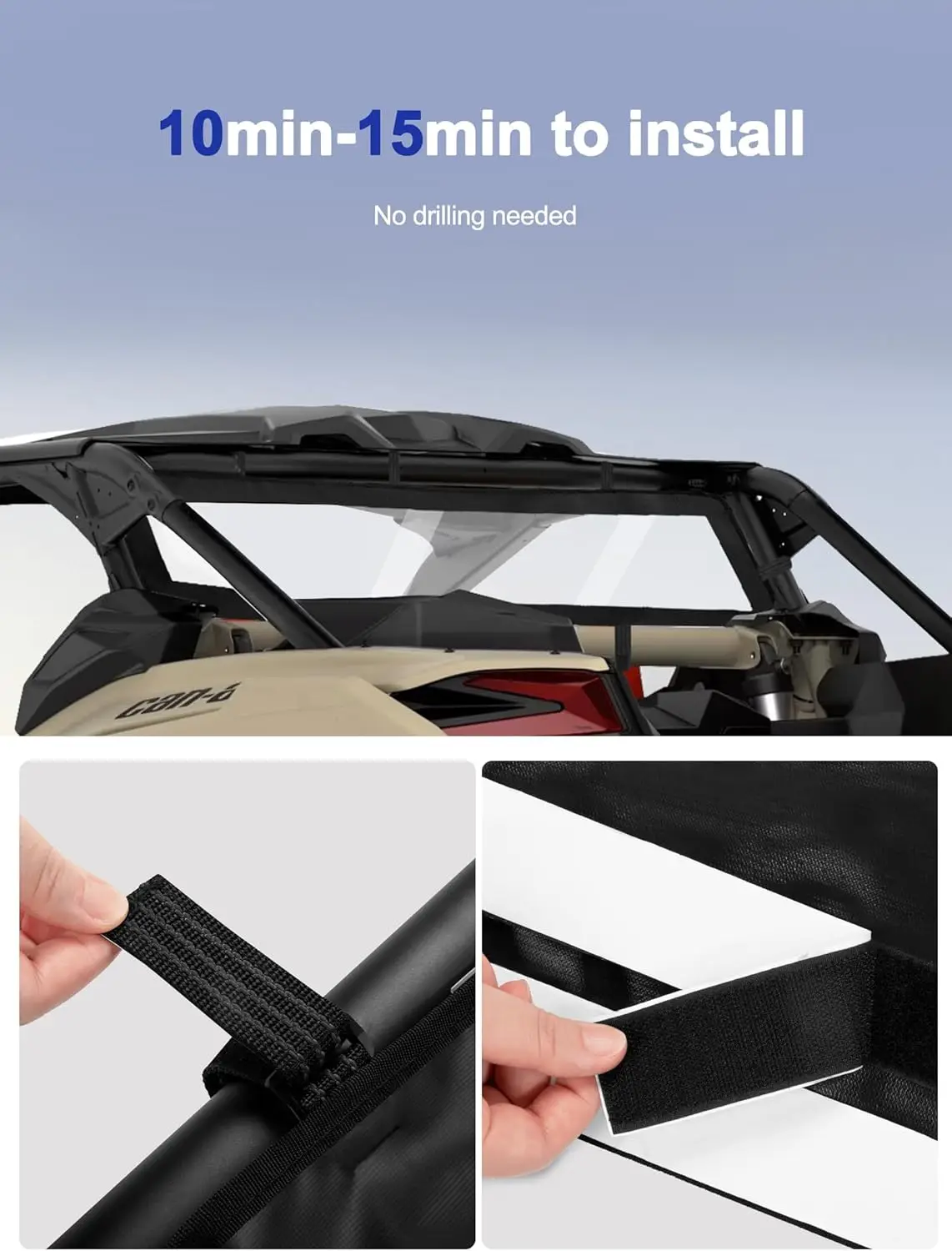 Can-Am Maverick X3 2-Seat  Full Protection Windshield & Door Enclosure Set –Waterproof Soft Rear Windshield Easy Installation