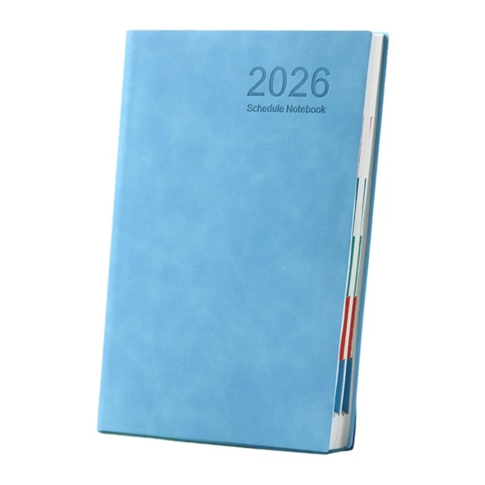 A5 2026 Блокнот с расписанием на 365 дней, обложка из искусственной кожи с лентой, закладка, блокнот с красочными страницами карток, плотная бумага для извлечения