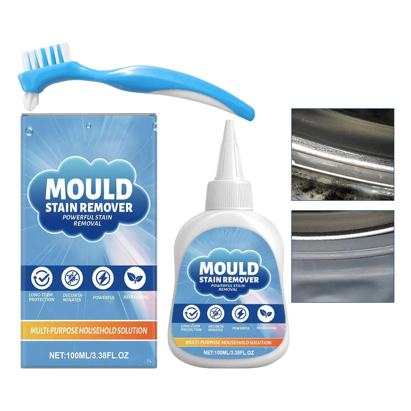Removedor de moldes de Gel de 100ml, potente descalcificador de alta resistencia, máquina de lavar, Gel removedor de moldes para baño, ducha, cocina, lavado de inodoro