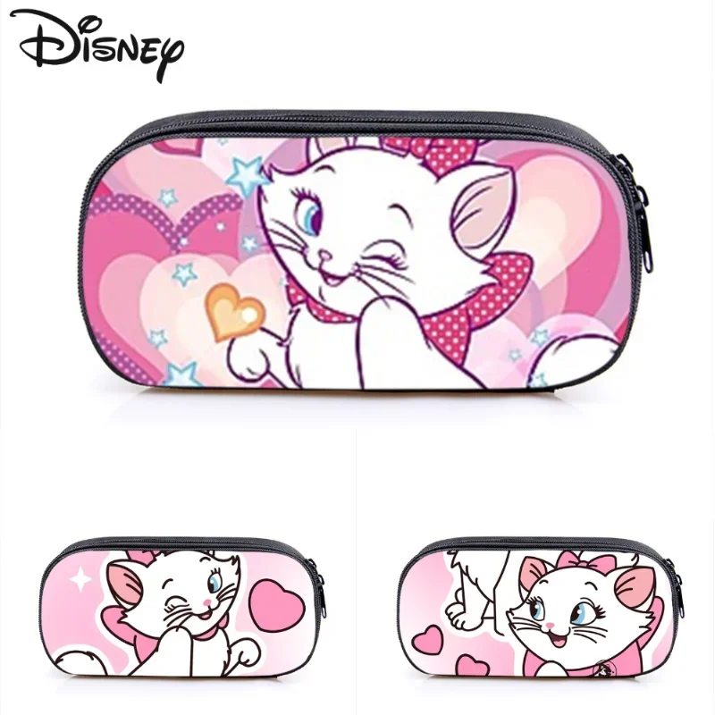 Disney Marie Cat Pencil Case The Aristocats Cosplay Pencil Bags Cute Girl Pencil Box School Stationery Supplies Storage Bags