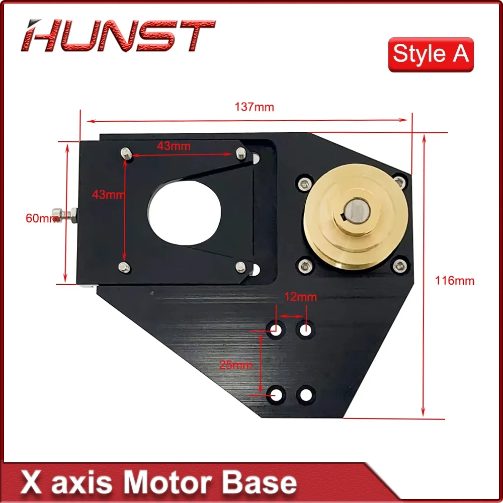 HUNST CO2 Black Motor Reducer Laser Mount Mirror 25mm Lens Integrated Mount for Laser Engraving and Cutting Machine.
