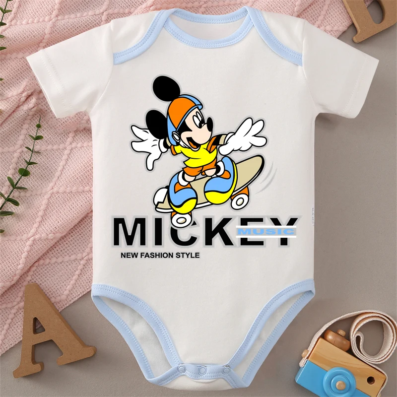 

MINISO Mickey Mouse Print Baby Cloths 100% Cotton Jumpsuit Onesie Bodysuit for 0 To 12 Months Newborn Best Gift for Baby