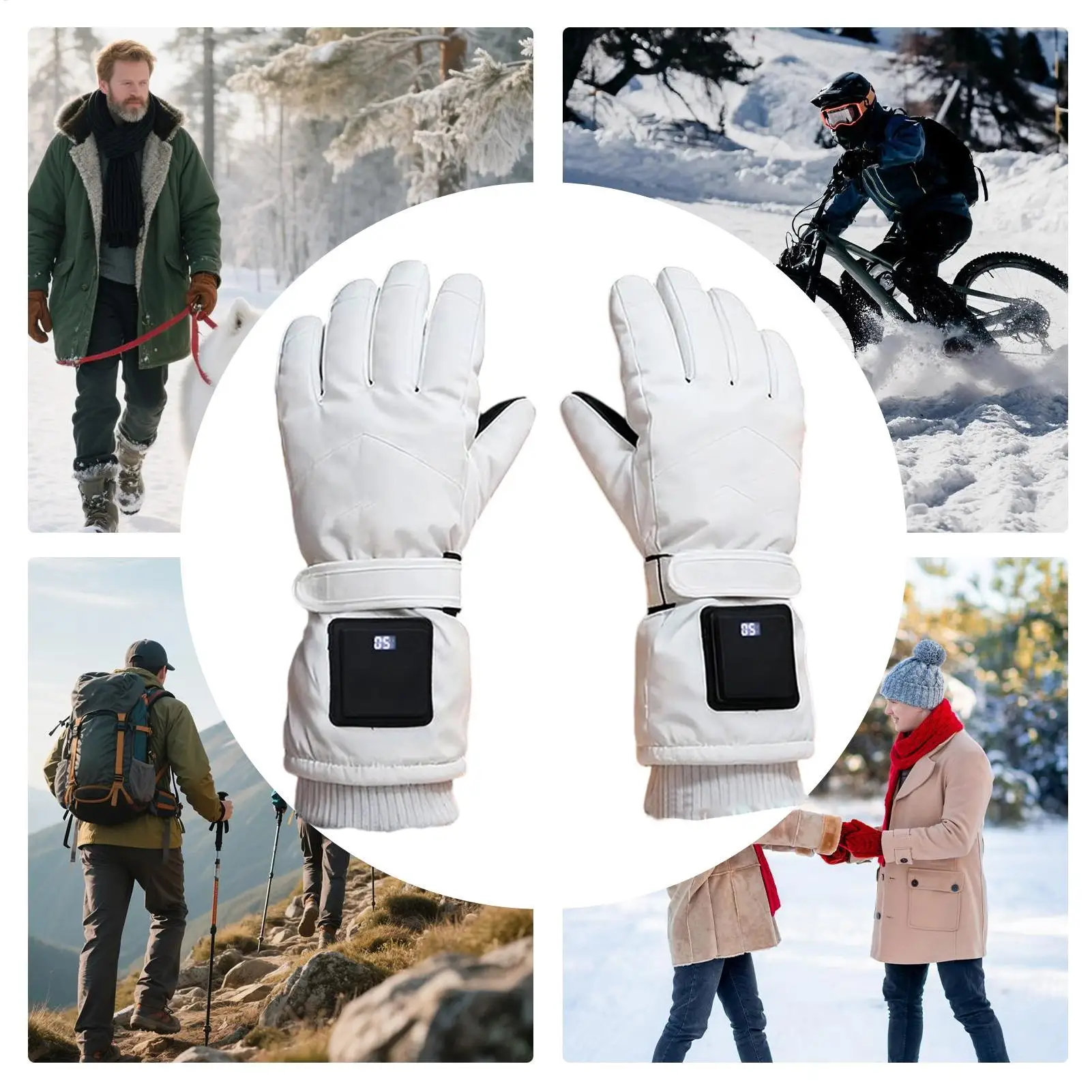 

Перчатки с электрическим подогревом для холодной погоды, 1 пара перчаток с USB-разъемом и подогревом для зимы, для катания на лыжах, велоспорта, пешего туризма, рыбалки, сноуборда