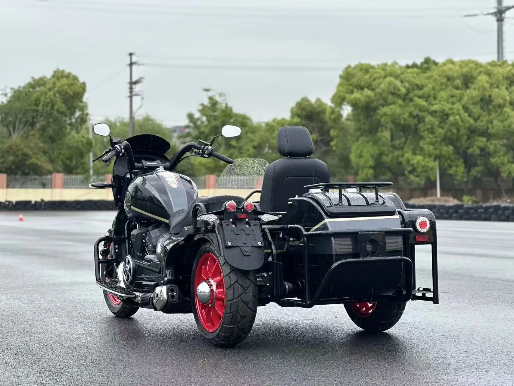 1000CC Water‑Cooled Three‑Wheel Motorcycle Retro Sidecar Tricycle Adult Fuel Motorbike With Side Car