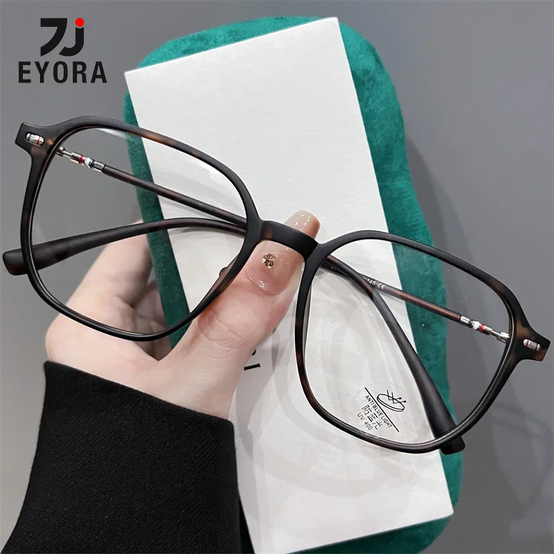 

EYORA Fashion Skinny Face Reading Glasses for Women Square Anti Blue Light Photochromic Glasses Optical Lenses with Prescription