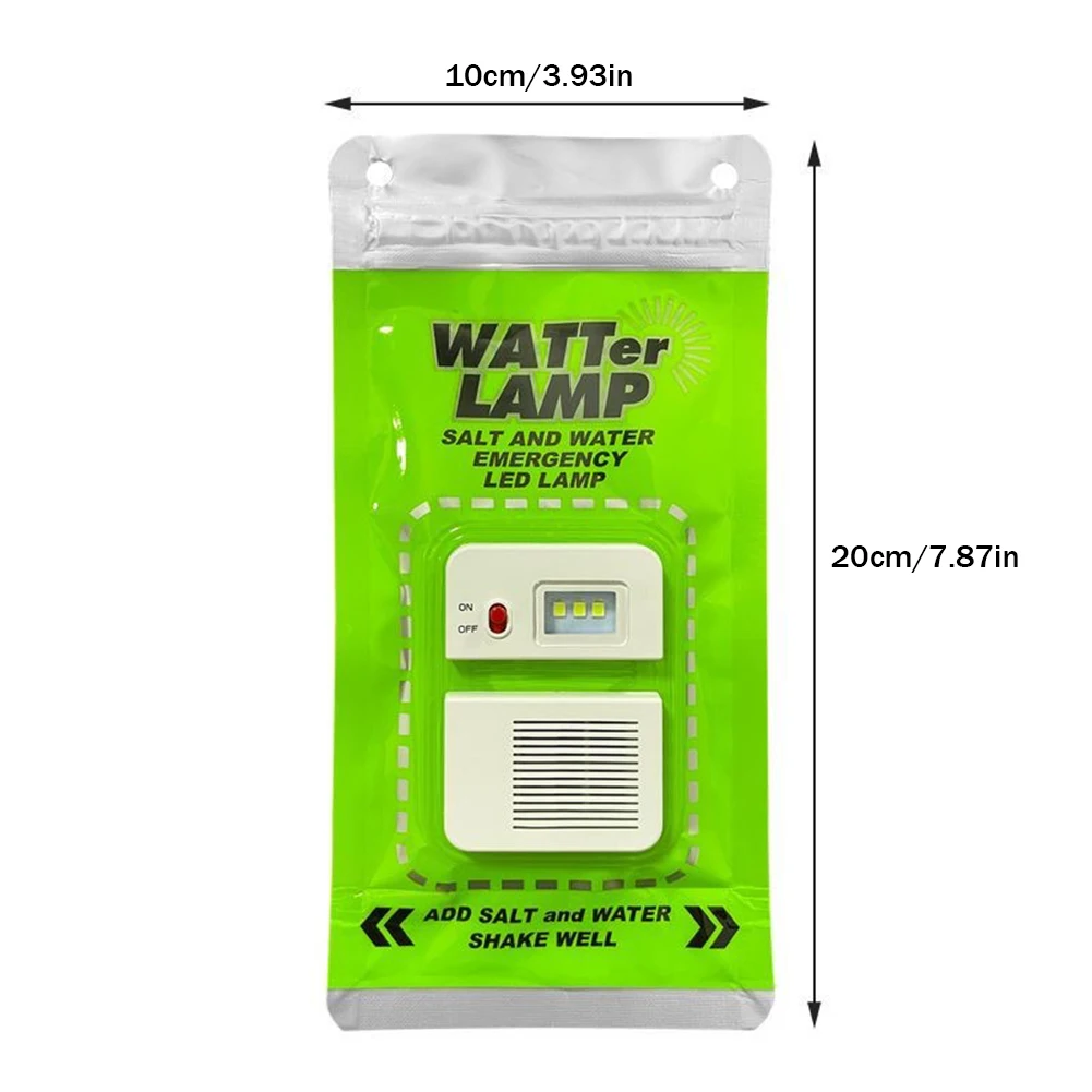 LED Salt Water Emergency Lamp Waterproof Portable Salt Water Lights Reusable Travel Supplies for Car Outdoor Beach