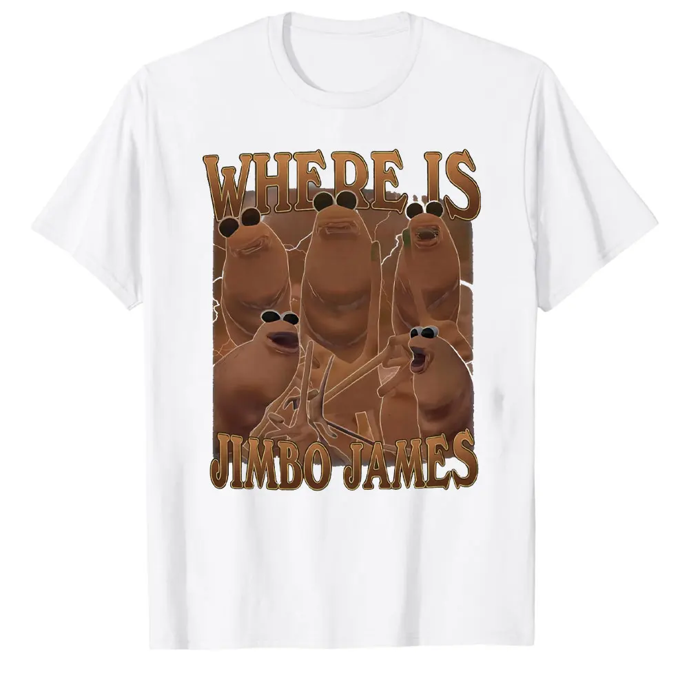 Where Is The Jimbo James Marcus The Worm Meme T-Shirt  Funny Multicolor Viral Graphic T Shirts Men Clothing Anime Clothes Tops