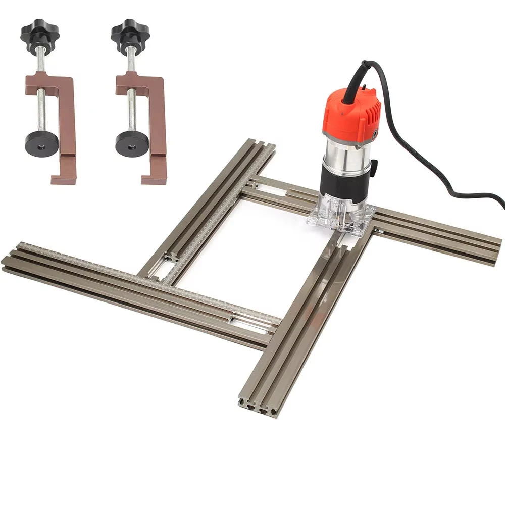 Routing Jig Frame System Adjustable Frame Rectangles and Squares Trimming Machine Milling Groove Engraving Guide Rail Bracket