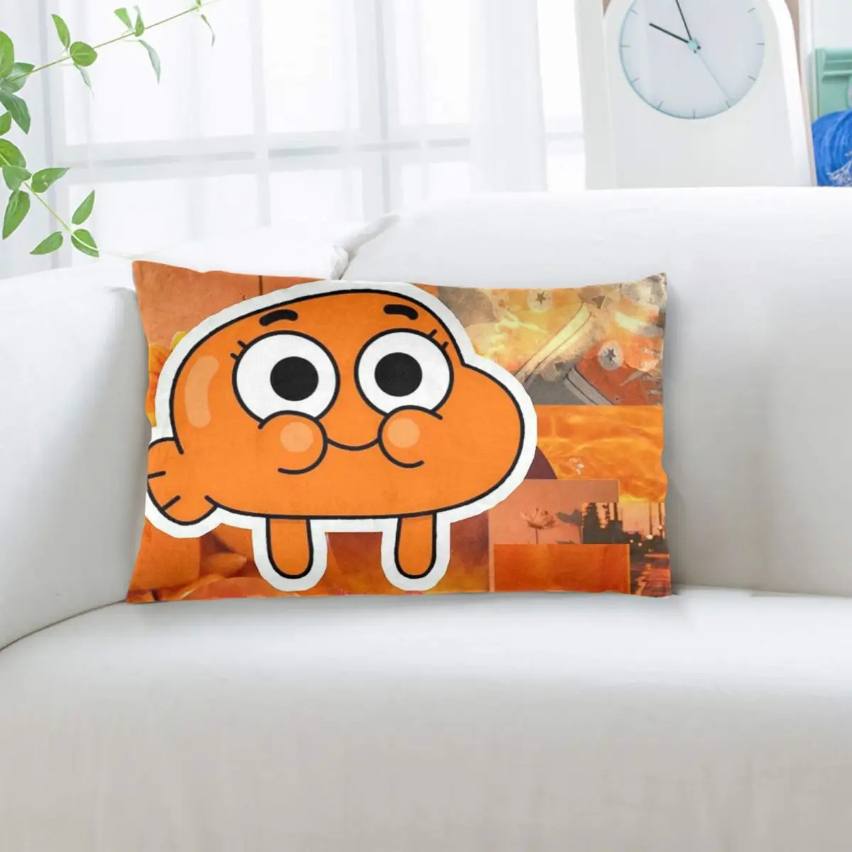 Darwin Watterson The Amazing World Of Gumball Anime Rectangle Pillowcase Cushion Cover Decor Bedroom Bed Home Throw Pillow