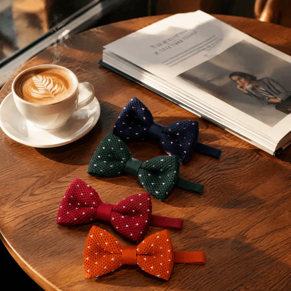 Funny Snowflake Knitted Christmas Necktie Adjustable Strap Soft Xmas Shirt Tie Heart Polka Dot Cravat Suit Accessories