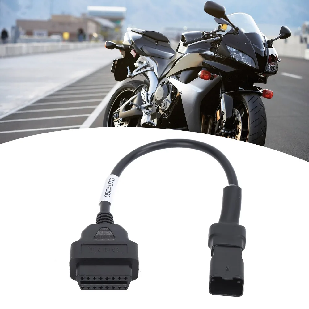 4Pin Male OBD Diagnostic Cable 16Pin OBD2 Female Plug And Play Motorcycle Diagnostic Tool Universal With Label