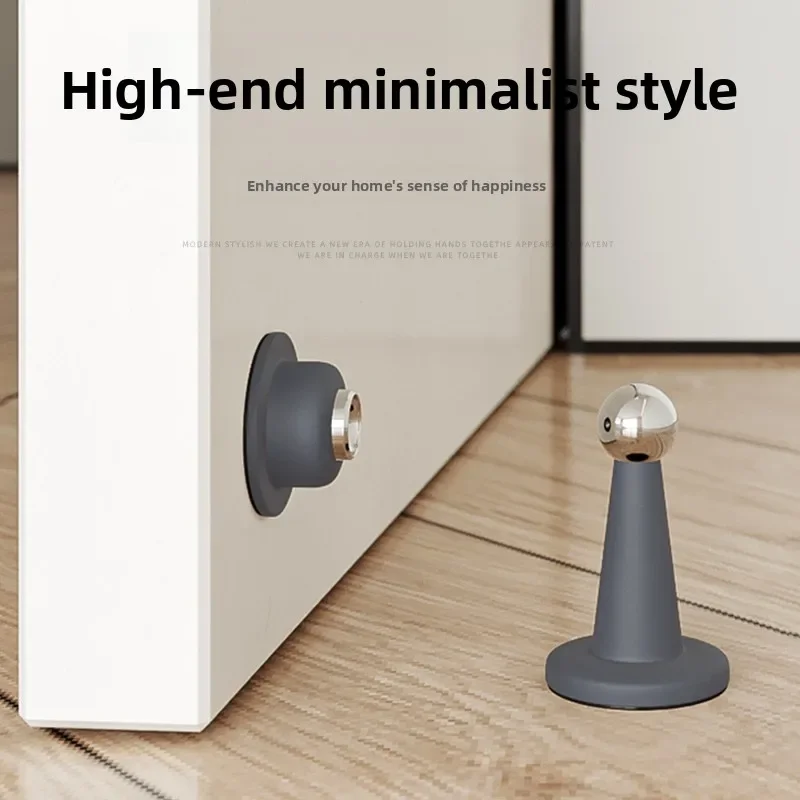 No-Drill Door Stopper for Room Bedroom Door Fixed Wall Protection Anti-Collision Household Silicone Strong Suction Floor Stopper