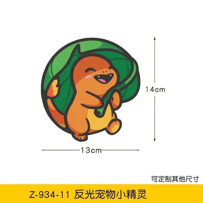 20 Arten Pokemon Autoaufkleber Anime Figur Pikachu Gengar Eevee Charmander Niedliche Cartoon-Puppe Kreative Aufkleber Geburtstagsgeschenke